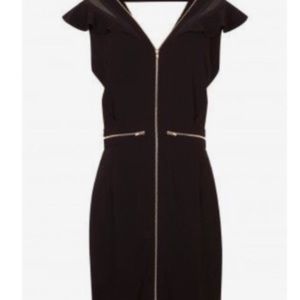 Sandro Paris Black dress with Gold zippers